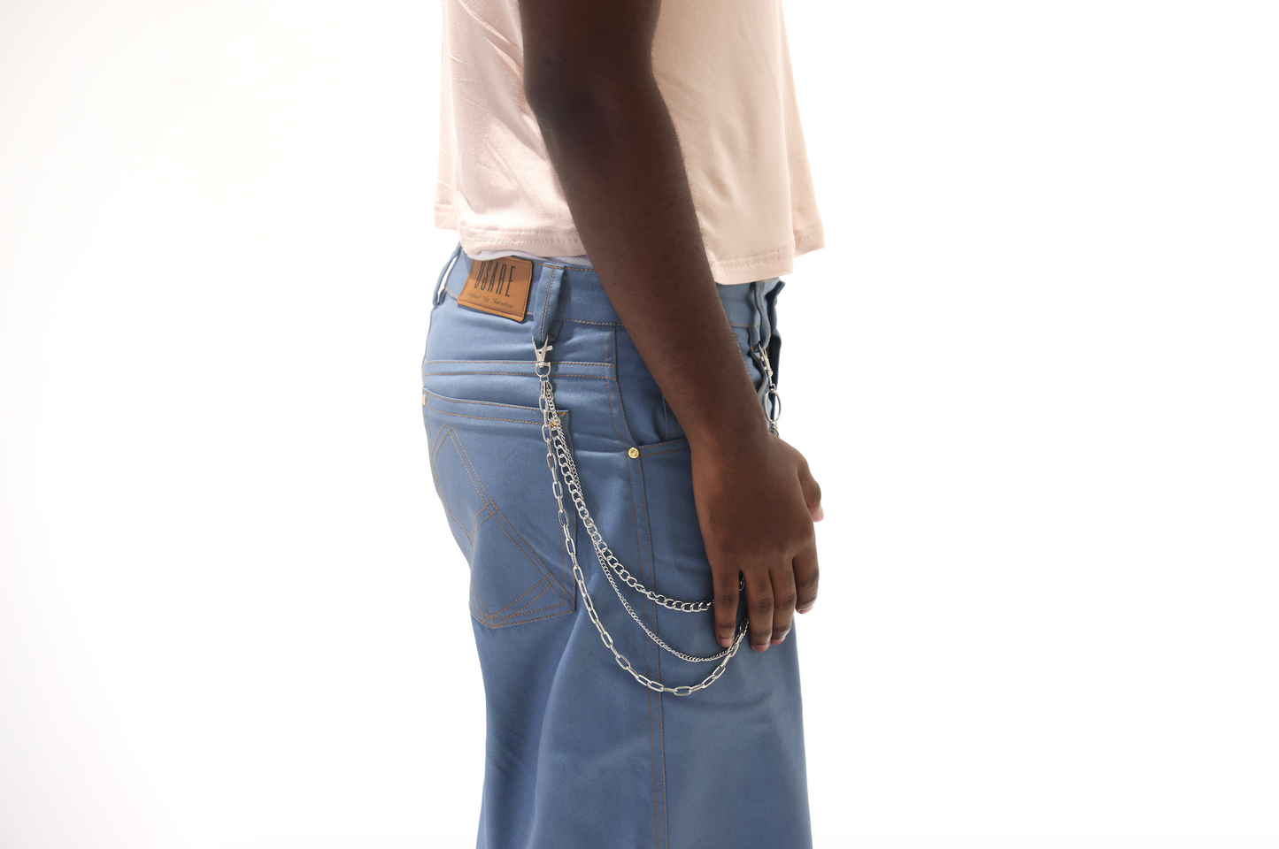Reversible Jorts for Men in Light Blue
