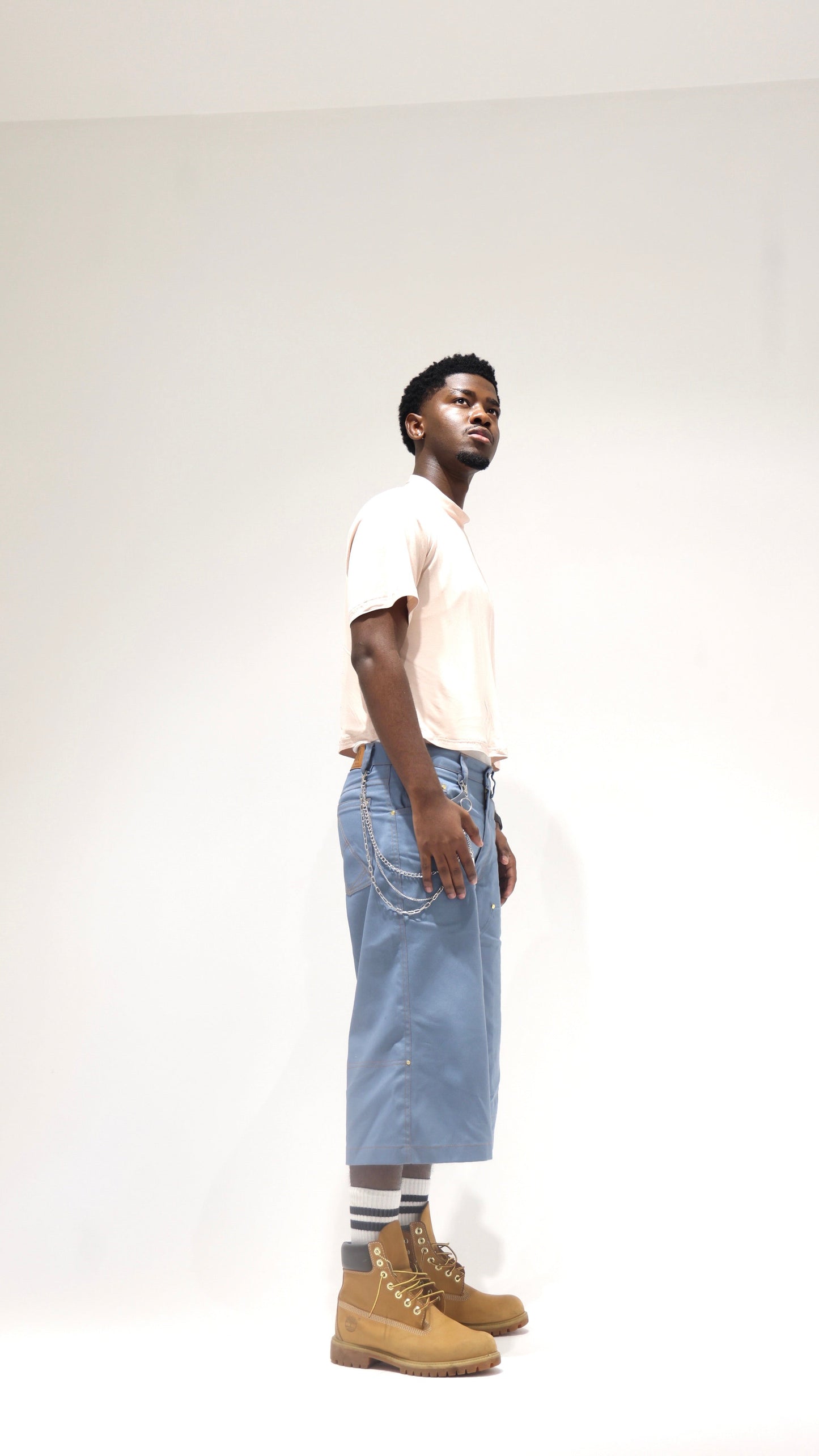 Reversible Jorts for Men in Light Blue