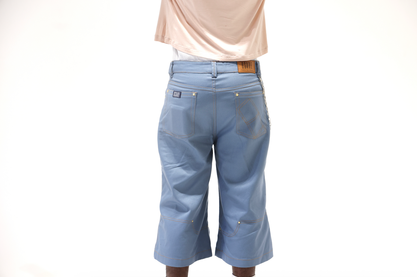 Reversible Jorts for Men in Light Blue