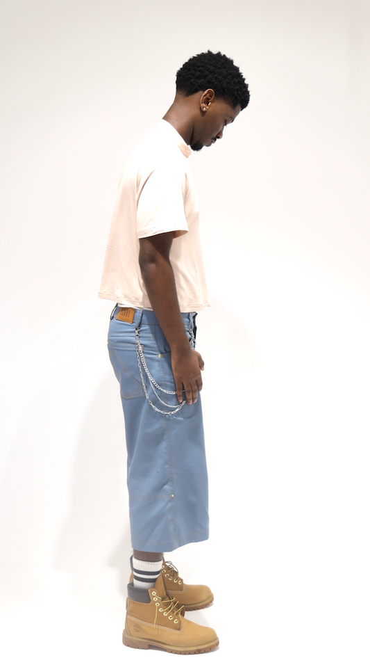 Reversible Jorts for Men in Light Blue